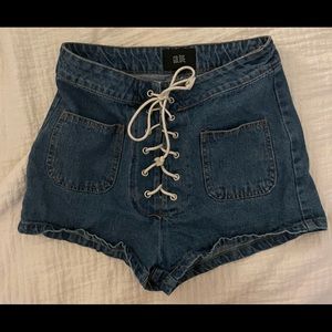 Goldie brand denim lace up shorts